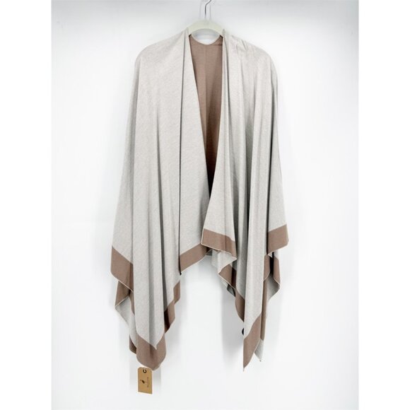 Women's Shawl Wrap Poncho Ruana Cape Cardigan Sweater Open Front for Travel Flig - Picture 2 of 8